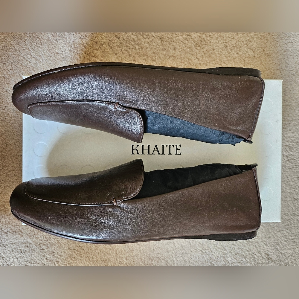 Khaite Monroe Square Toe Loafers Chocolate Brown 37 - Picture 10 of 10